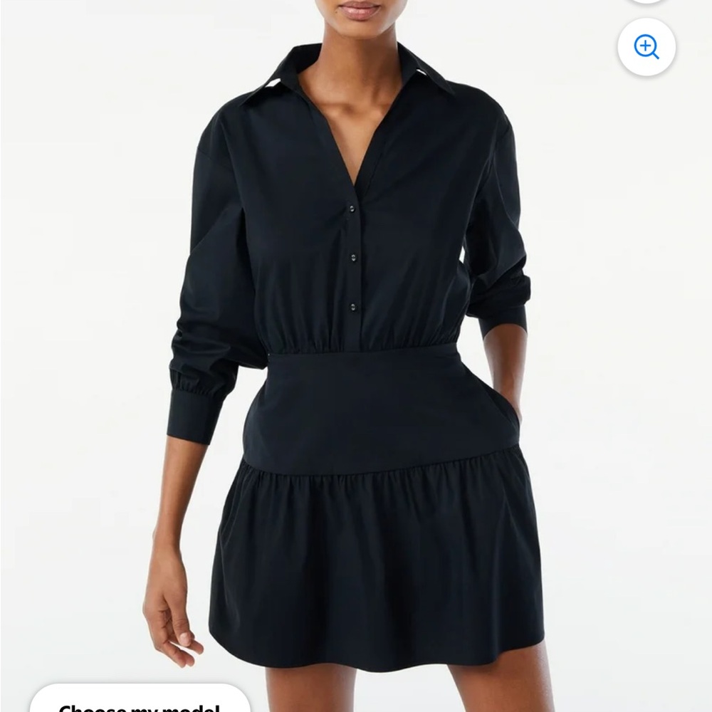 Scoop Women’s Collared Shirt Dress with Long Sleeves